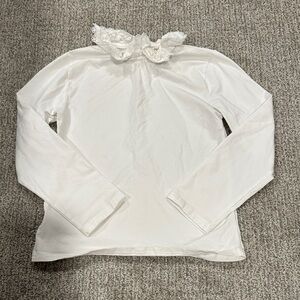 Elegant White Lace Collar Kids Top